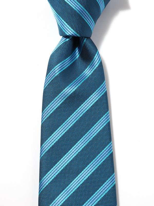 Kingsford Striped Dark Turquoise Polyester Tie