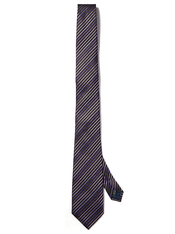 Kingsford Striped Dark Purple Polyester Tie