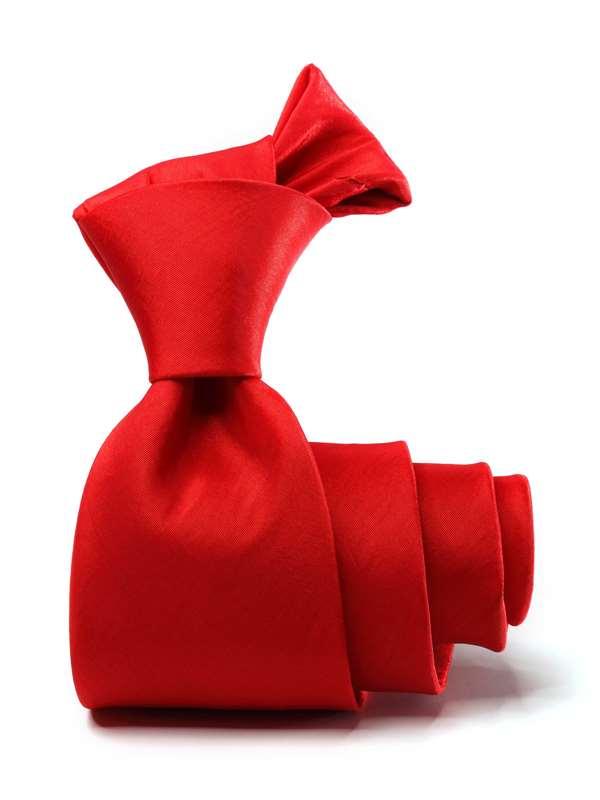 Kingston Slim Plain Solid Dark Red Polyester Tie