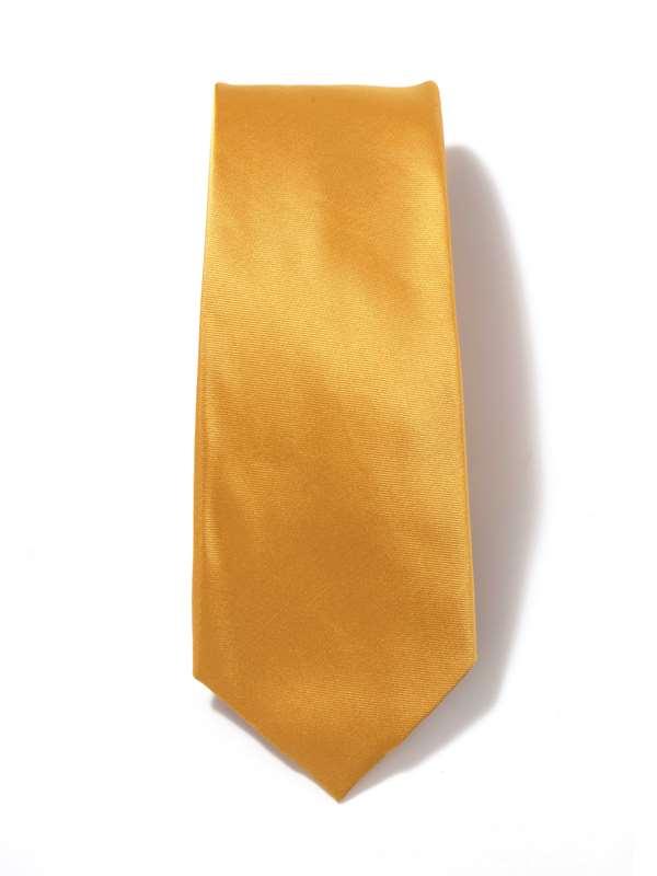 Kingston Slim Plain Solid Dark Gold Polyester Tie