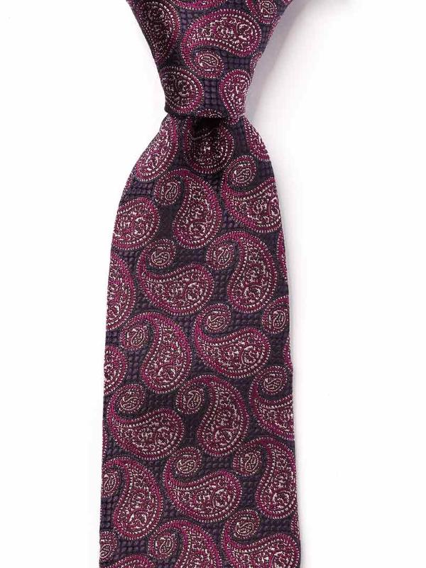 Panaro Paisleys Medium Purple Silk Tie