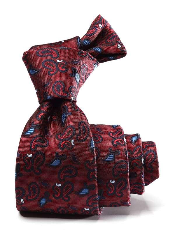 Prato All Over Maroon Polyester Tie