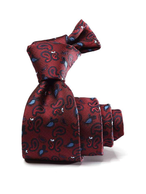 Prato All Over Maroon Polyester Tie