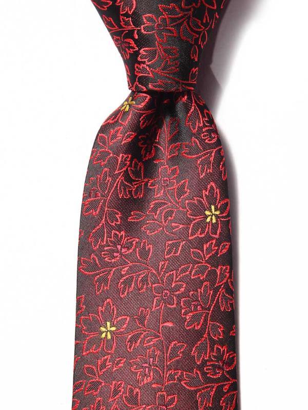 Prato All Over Dark Maroon Polyester Tie