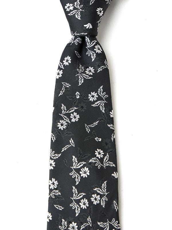 Prato All Over Black/ White Polyester Tie