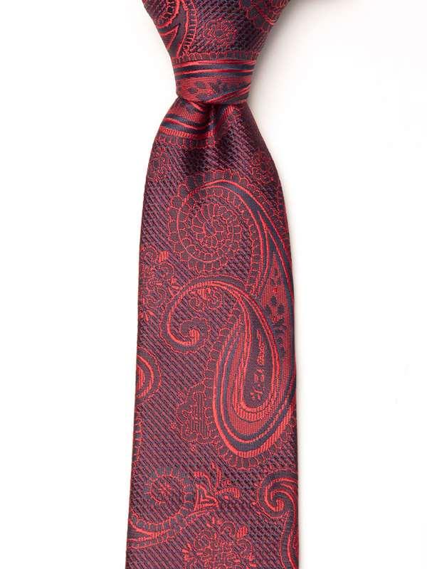 Prato All Over Dark Red Polyester Tie
