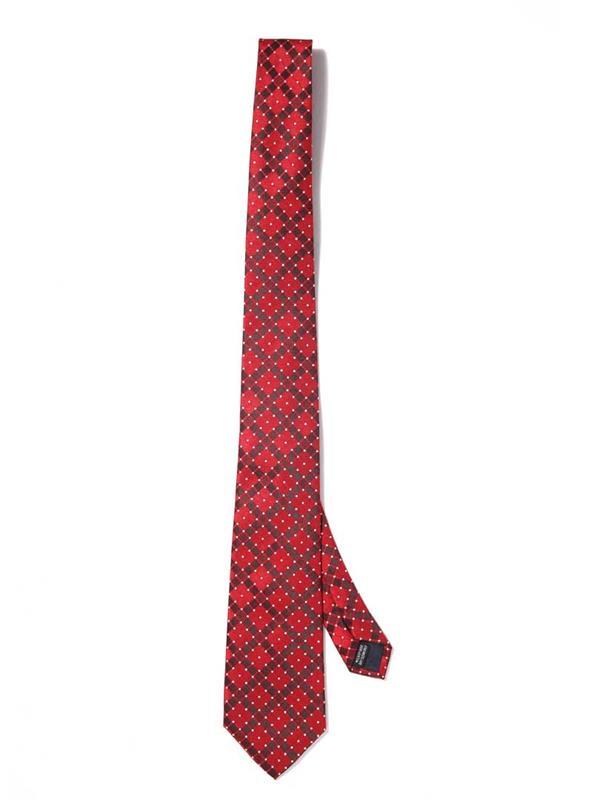 Savona Checks Medium Maroon Polyester Tie