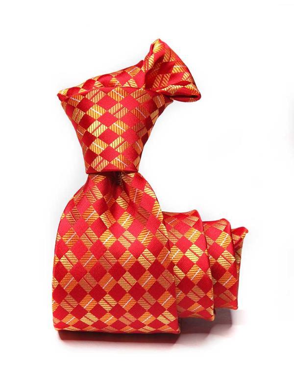 Savona Checks Dark Red Polyester Tie