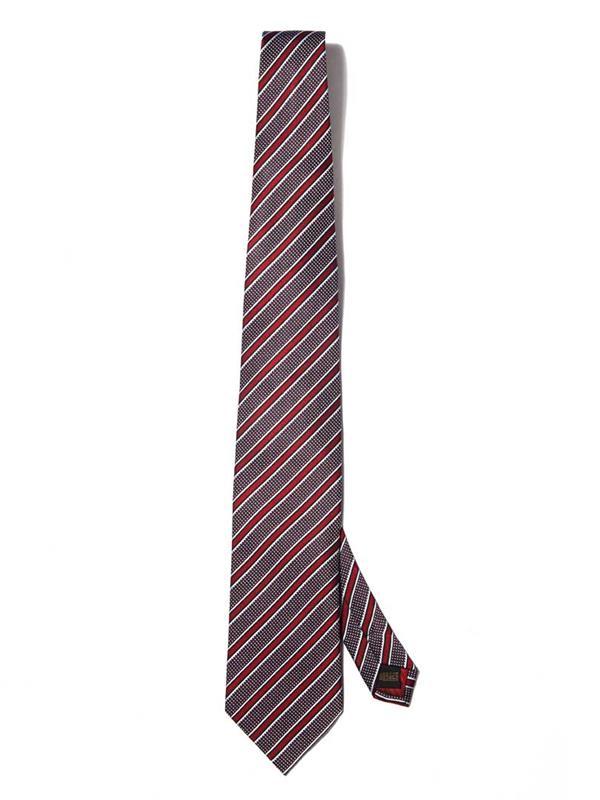 Sicilia Striped Dark Maroon Silk Tie