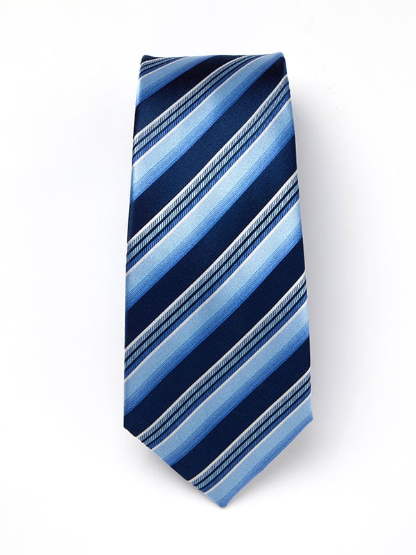 Sicilia Striped Dark Blue Silk Tie
