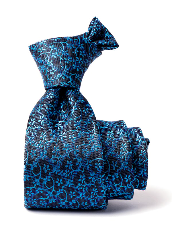 Torino All Over Dark Blue Silk Tie