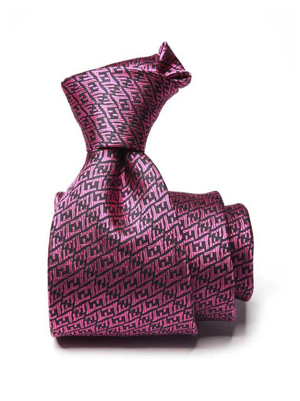 Verona Minimal Dark Pink Silk Tie