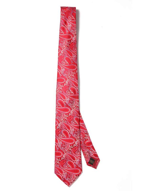 Torino Slim Paisleys Dark Red Silk Tie