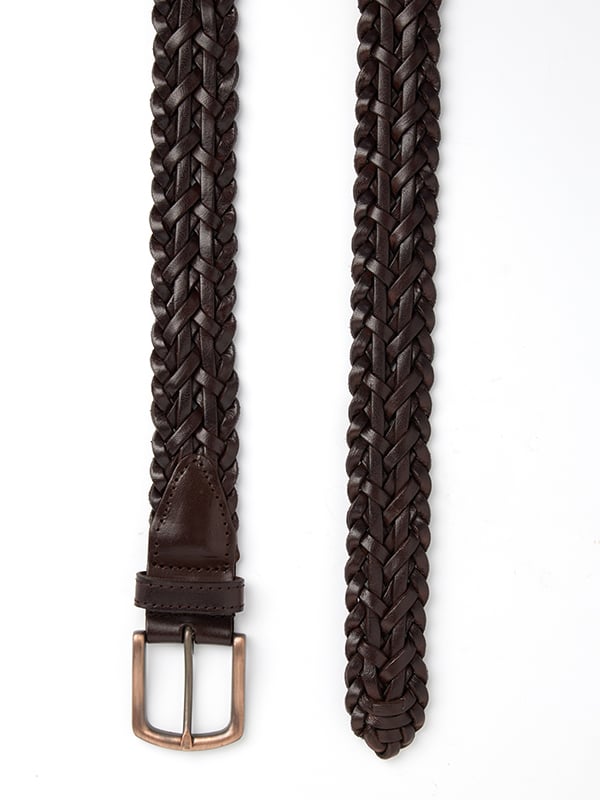 Z3 Brown Braided Leather Belt