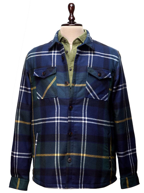 z3 Navy Check Tailored Fit Casual Cotton Shacket
