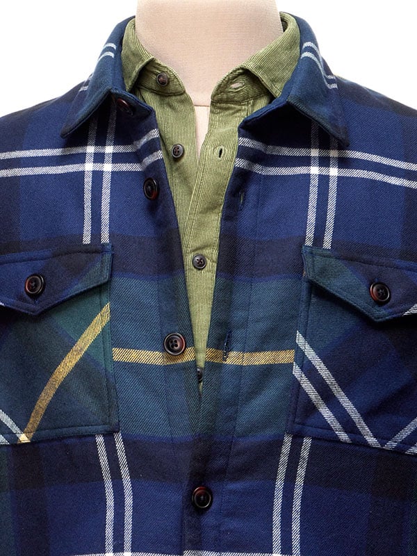 z3 Navy Check Tailored Fit Casual Cotton Shacket