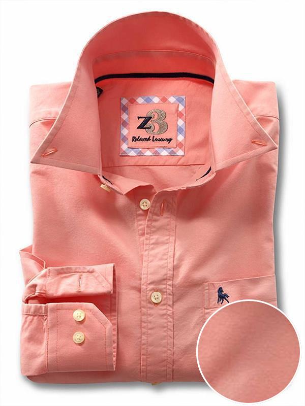 Nido Coral Solid Full sleeve single cuff   Cotton Shirt