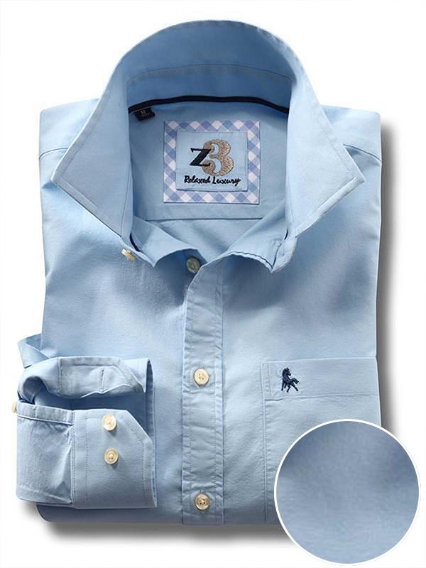 Nido Sky Solid Full sleeve single cuff   Cotton Shirt