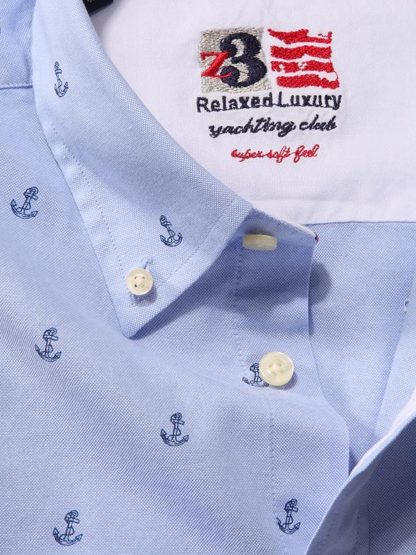 Anchors Sky Printed    Cotton Shirt
