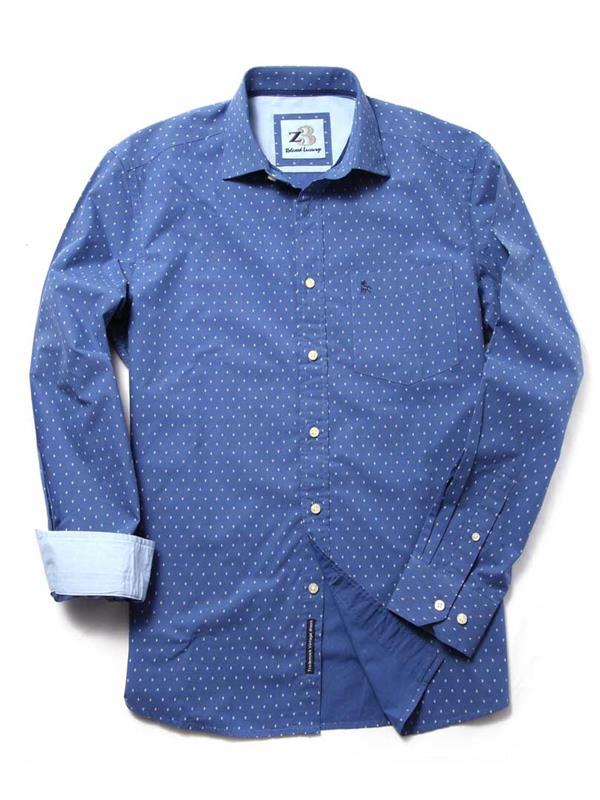 Tahiti Blue Printed    Cotton Shirt