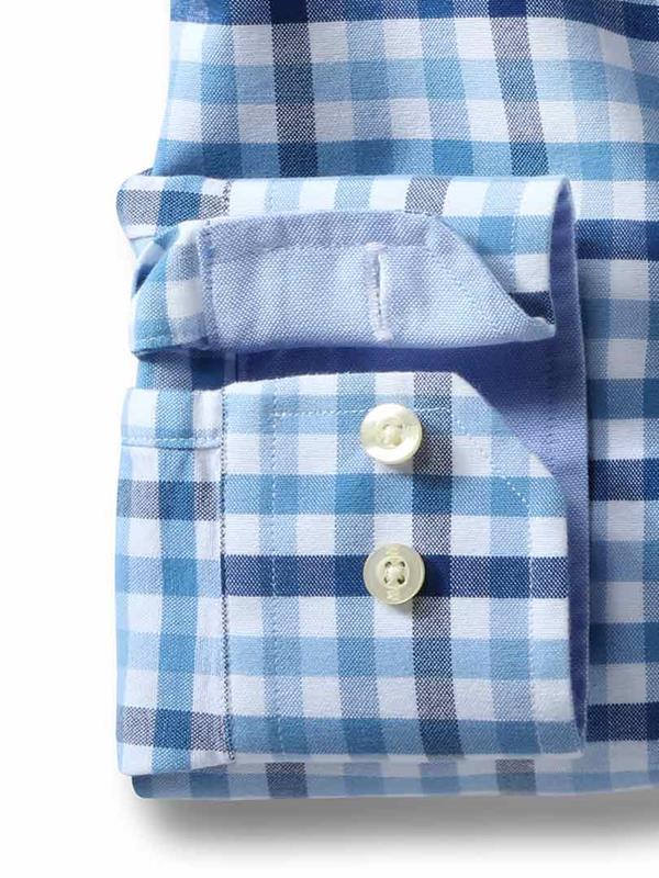 Natadola Blue Check Full sleeve single cuff   Cotton Shirt
