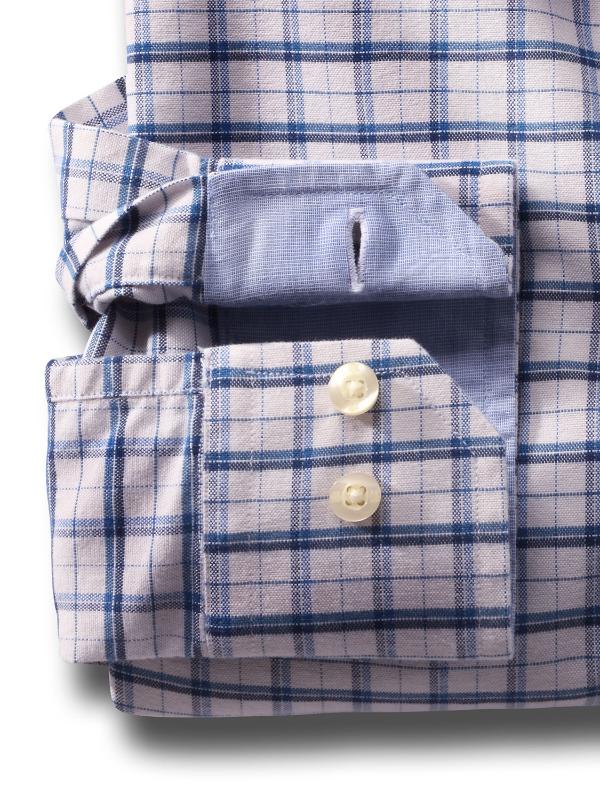 Dunham Blue Check Full sleeve single cuff   Cotton Shirt