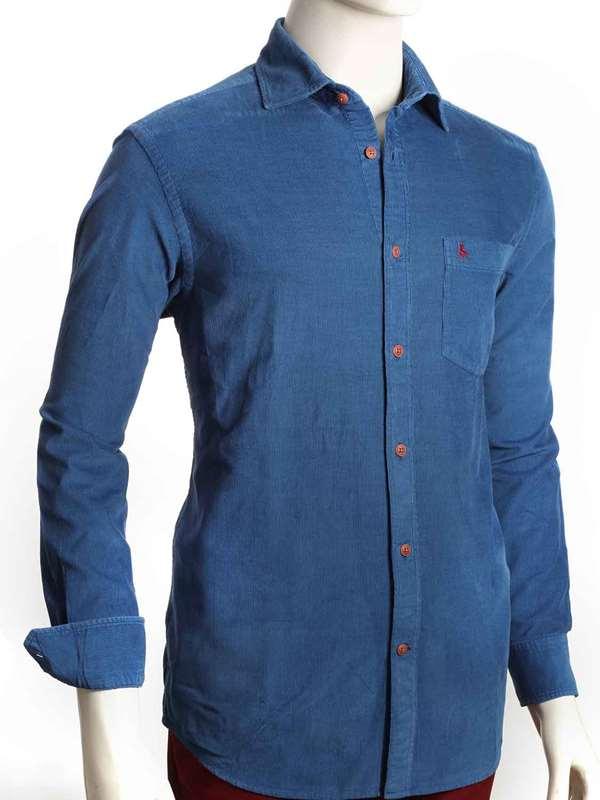 Rodeo Blue Corduroy Full sleeve single cuff   Cotton Shirt