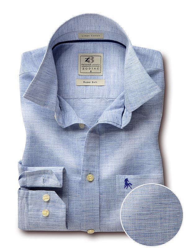 Sardinia Blue Solid    Blended Shirt