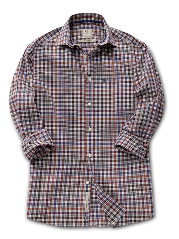 Sheringham Twill Brown Check Full Sleeve Tailored Fit Casual Cotton Shirt