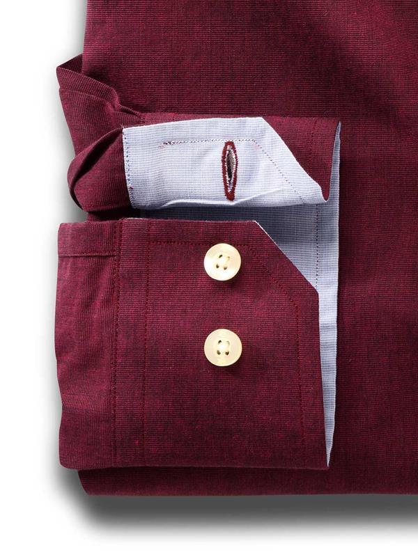 Daniel Burgundy Solid Full sleeve single cuff   Cotton Shirt
