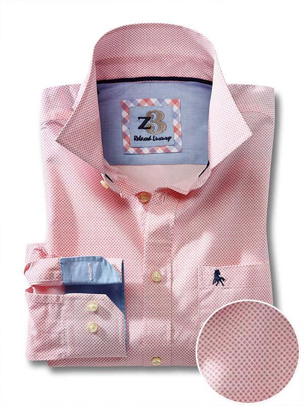 Siesta Coral Printed Full sleeve single cuff   Cotton Shirt
