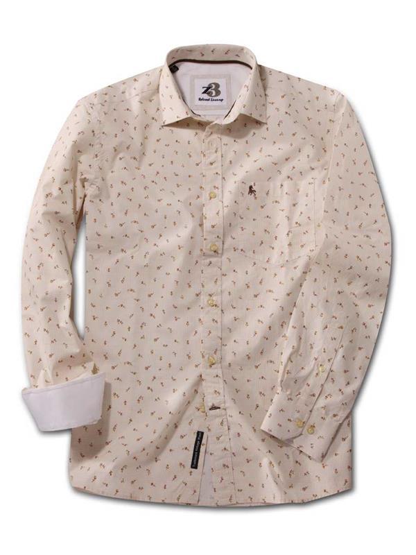 Rosa Cream Check Full sleeve single cuff   Cotton Shirt