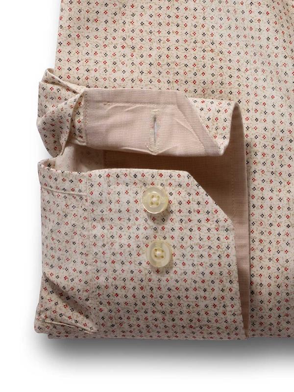 Ozil Cream Printed Full sleeve single cuff   Cotton Shirt