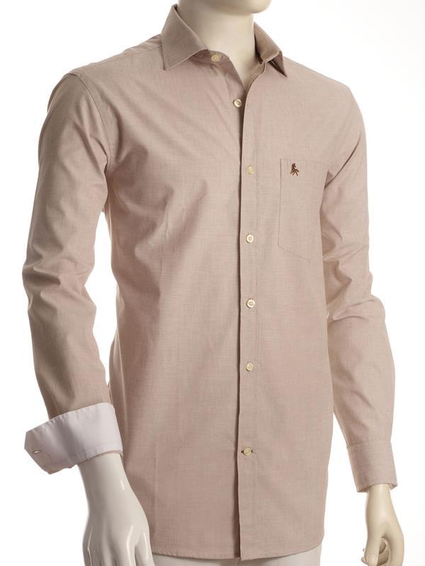 Captain Cream Solid Full sleeve single cuff   Cotton Shirt