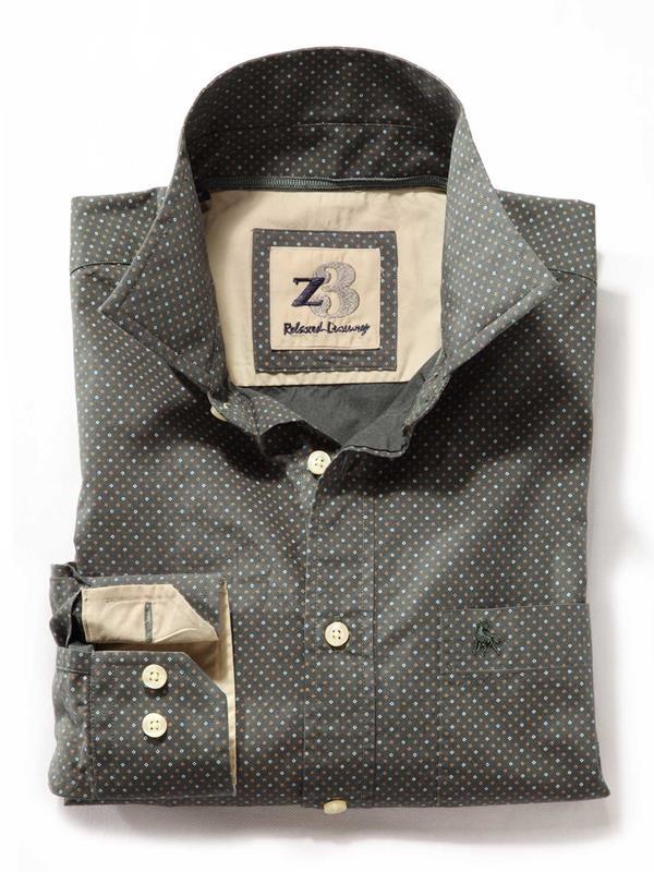 Grut Green Printed Full sleeve single cuff   Cotton Shirt