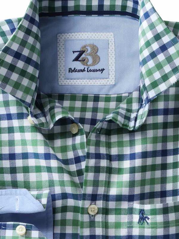 Natadola Green Check Full sleeve single cuff   Cotton Shirt