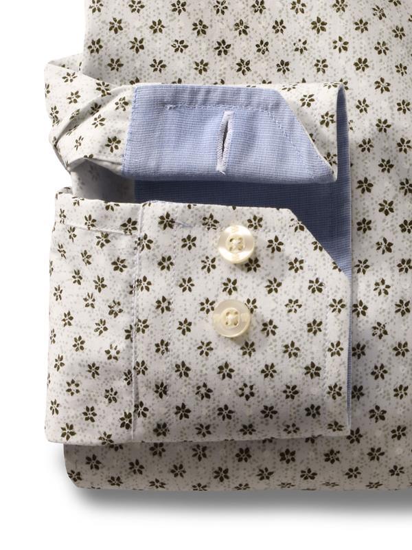 Seinfeld Green Printed Full sleeve single cuff   Cotton Shirt