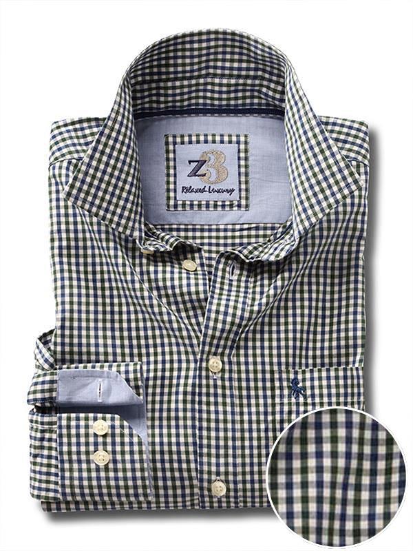 Peters Green Check Full sleeve single cuff   Cotton Shirt
