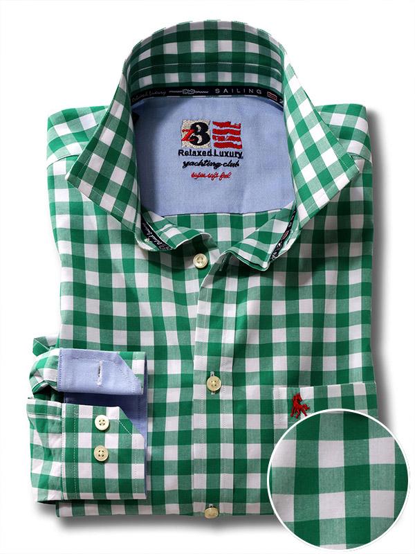 Cordoba Green Check Full sleeve single cuff   Cotton Shirt