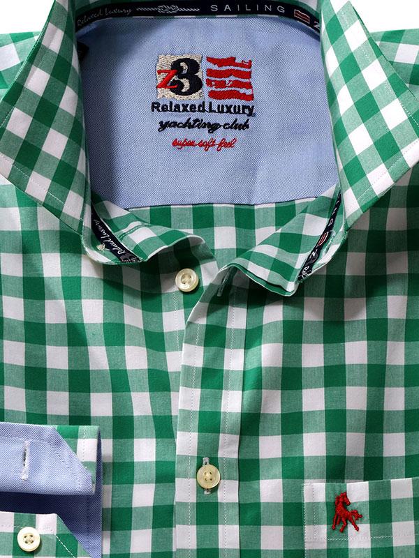 Cordoba Green Check Full sleeve single cuff   Cotton Shirt