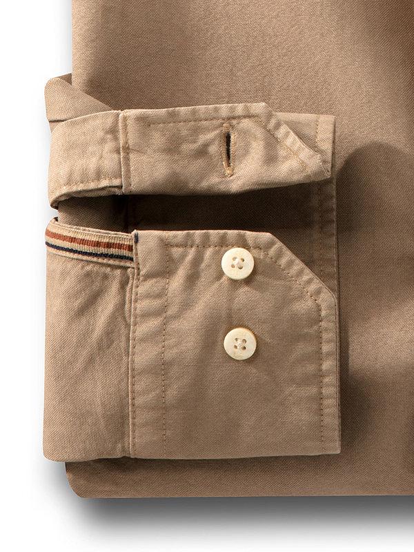 Ramos Khaki Solid Full sleeve single cuff   Cotton Shirt