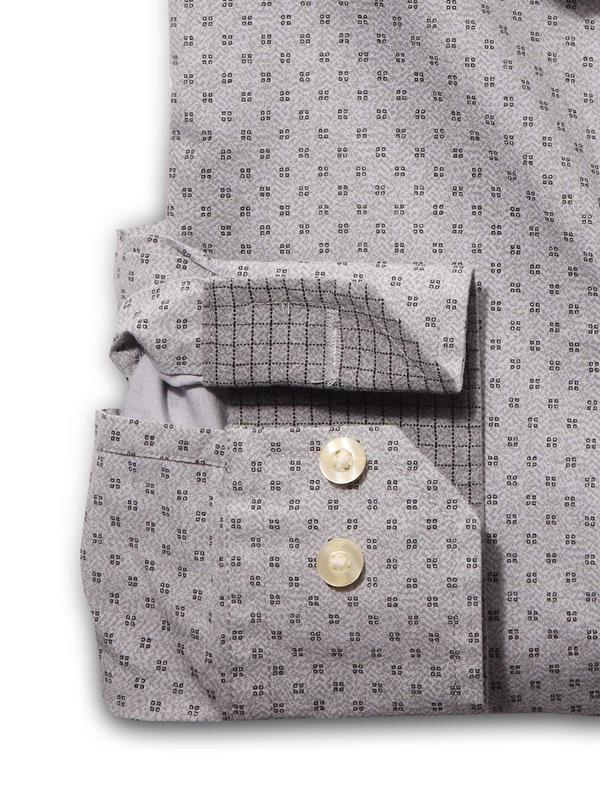 Chicha Light Grey Printed Full sleeve single cuff   Cotton Shirt