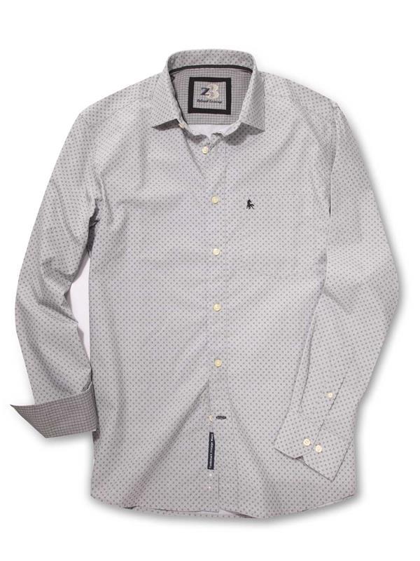 Chicha Light Grey Printed Full sleeve single cuff   Cotton Shirt