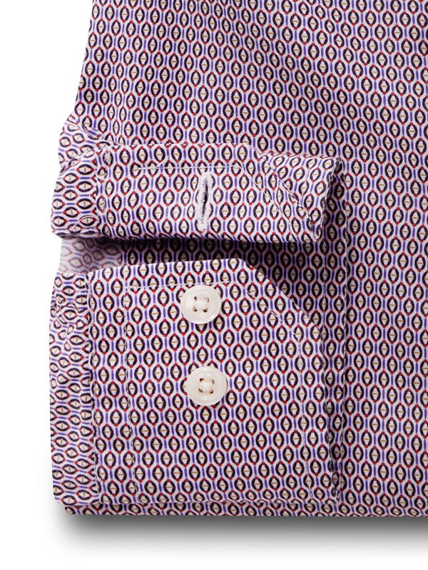 Yorke Lilac Printed Full Sleeve Tailored Fit Casual Cotton Shirt