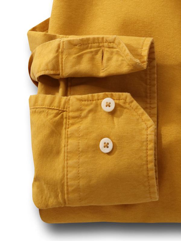 Marbella Mustard Solid Full sleeve single cuff   Cotton Shirt