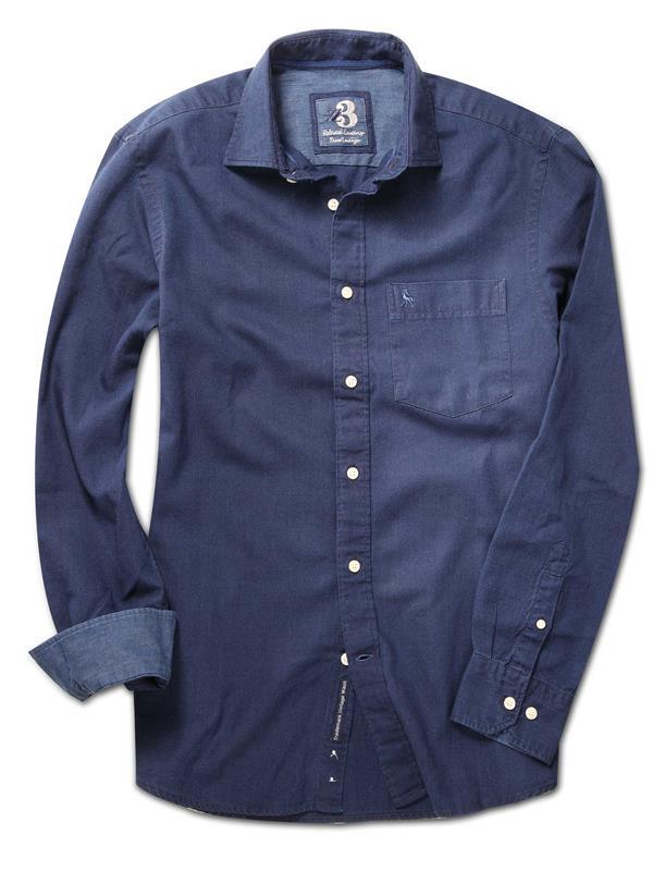 Wyatt Indigo Navy Solid Full sleeve single cuff   Cotton Shirt