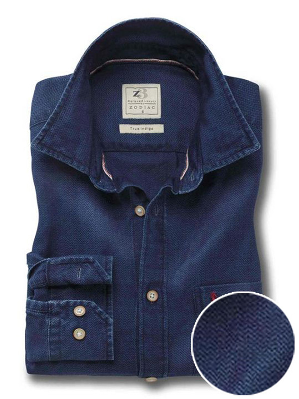 Elliot Indigo Navy Solid Full sleeve single cuff   Cotton Shirt