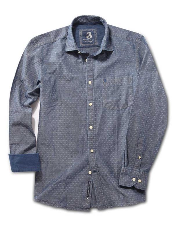 Django Indigo Navy Solid    Cotton Shirt