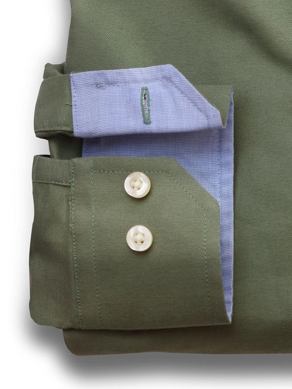 Eddie Olive Solid Full sleeve single cuff   Cotton Shirt