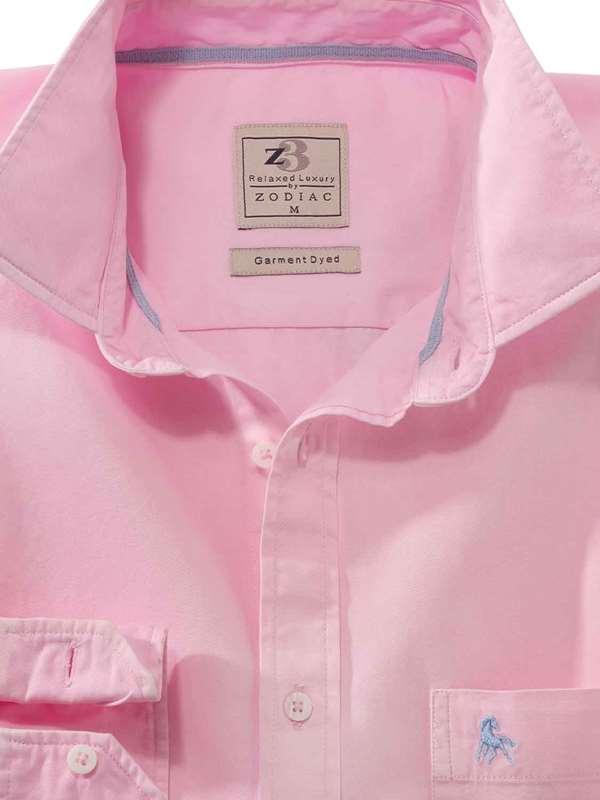 Tottenham Pink Solid Full sleeve single cuff   Cotton Shirt